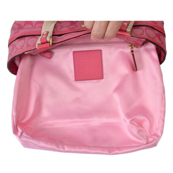 Coach Pink Tote with Signature Monogram - Picture 2 of 12